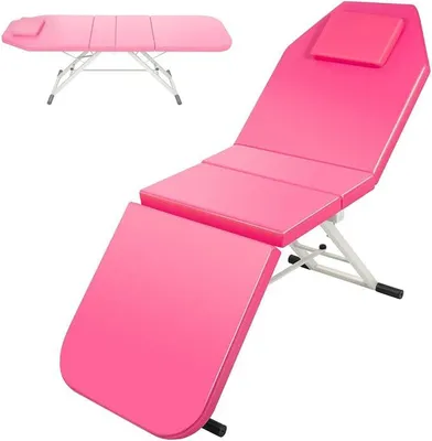 Produktbild von Massageliege Klappbar, Mobile Massageliegen mit Kopfstütze, Einstellbar Tragbare Massagebett Massagetisch für Salons Massagezentren, bis 250kg Belastbar, 180x60x60cm