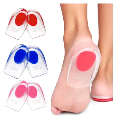 Produktbild von 3 Paar Fersensporn-Einlagen aus Soft-Gel, Silikon-Fersenkissen für Schuhe, geeignet für Damen und Herren, Gelkissen zur Linderung von Plantarfasziitis und Achillessehnenbeschwerden (S)
