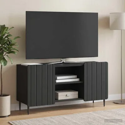Zdjęcie produktu dla Szafka pod telewizor vidaXL, czarna, 102 x 34,5 x 52 cm, materiał drewnopochodny