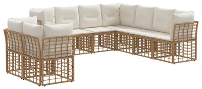 Produktbild von vidaXL Outdoor-Sofagarnitur Natur Polyester