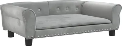 Produktbild von vidaXL Hundebett Hellgrau 95x55x30 cm Samt