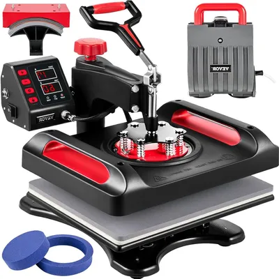 Image de Machine de transfert thermique - Imprimante de transfert - Impression sur t-shirts - Système de chauffage à double tube - 29 x 38 cm - Noir