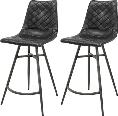 Image de Zatalo Tabouret de bar Ursula Anthracite - 2 pièces