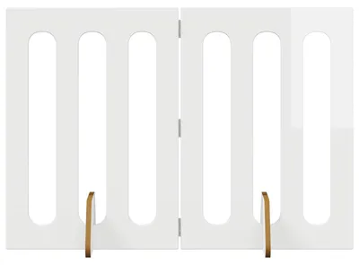 Produktbild von Faltbarer Haustierzaun 2 pcs Hochglanz Weiß 100,5 x 38 x 70 cm