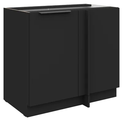 Produktbild von Küchen Eckunterschrank 105 cm SIENA Schwarz Küche Küchenzeile Küchenblock