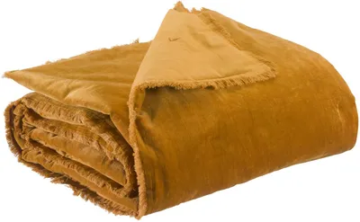 Produktbild von Einfarbige Decke Fara 135 X 200 safrangelb 135 x 200 cm Vivaraise
