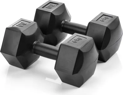 Produktbild von Meteor Hantelset 2x6 kg - Sechseckig Vinylbeschichtet für Krafttraining zu Hause