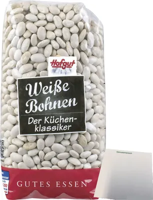 Produktbild von Hofgut Weisse Bohnen (500g Beutel) + usy Block