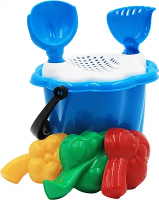 Image de Set de sable pour enfants seau râteau pelle et 3 moules Produit polonais