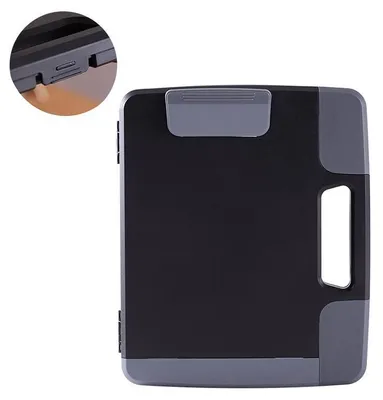 Produktbild von Tragbares Klemmbrett mit Stauraum, Kunststoff Schreibbrett, Heavy-Duty Organizer, Seitenöffnung, Handgriff, A4/Legal, Büro, Schule, Baustelle