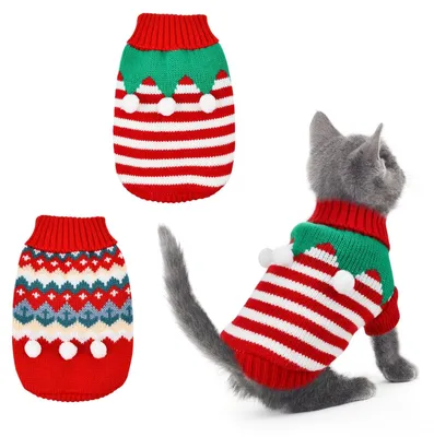 Produktbild von Weihnachtspullover für Hunde - 2 Stück Kostüm für Katzen und Hunde