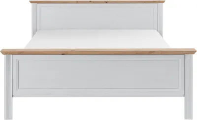 Produktbild von Doppelbett Liegefläche 180x200 cm Pinie weiß mit Eiche JÜLICH-77