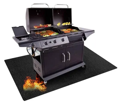 Image de Tapis de grillade ignifuge pour protéger le sol lors de barbecues