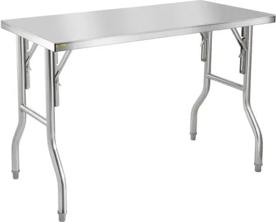 Produktbild von Küche Arbeitsinsel - Gastro Arbeitstisch Edelstahl - Gewerbe Küchentisch - Küchen-Esstisch - Küchenarbeitsbank - 1220x610x850mm