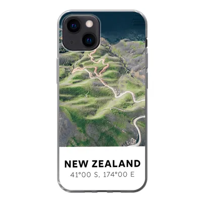 Produktbild von MuchoWow® Handyhülle Schutzhülle Hülle für iPhone 13 mini Neuseeland - Wasser - Grün - Strand Silikon Softcase Handy Hülle - Softcase