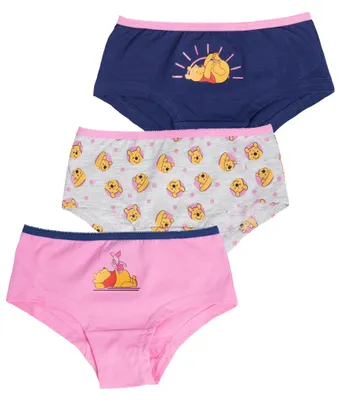 Produktbild von Disney Winnie Puuh Panty für Mädchen Kinder Slip Unterhose Unterwäsche Mehrfarbig Bunt (3er Pack) 110-116