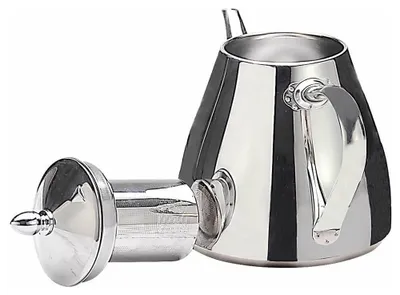 Image de Théière et cafetière en acier inoxydable - 2 litres avec filtre amovible