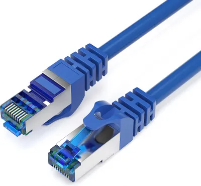 Produktbild von CAT 7 Patchkabel Ethernetkabel Netzwerkkabel Rohrkabel DSL LAN Kabel - Blau 0,25m