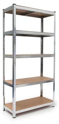 Obrázek produktu pro Relaxdays 4052025953775, 5 police/polic, Středně-hustotní sklolaminát (MDF), Kov, Hnědá, Stříbrná, 875 kg, 900 mm