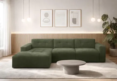 Produktbild von AX LIVING Couch in L Form Corlu Eckcouch Grün für Wohnzimmer 310 cm L