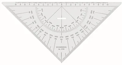 Produktbild von Standardgraph Kursdreieck mit Kunststoffgriff 20 cm, Hypotenuse 265 mm