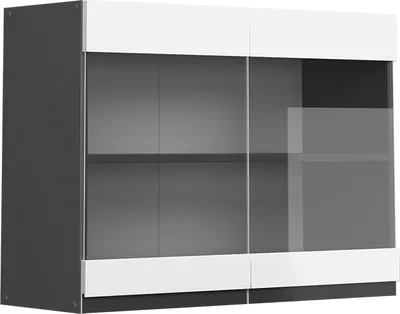 Produktbild von Küchenglasschrank Vicco R-Line Weiß 80 cm J-Shape, Model 39745