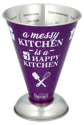 Produktbild von BIRKMANN Messbecher, lila, Ø 11 cm, H 14,5 cm, 250 ml, aus robustem Weißblech, 422902