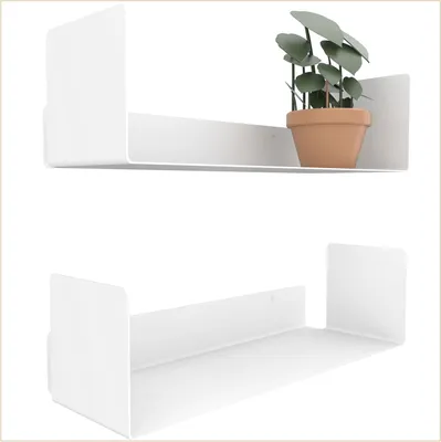 Produktbild von Wandregal 40 cm, 2er-Set, weiß, für Wohnzimmer