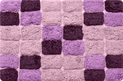 Produktbild von MSV Badteppich Badvorleger Mosaik Duschvorleger Hochflor Badematte 40x60 cm – Lila