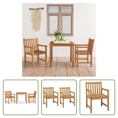 Produktbild von The Living Store 3-tlg. Garten-Essgruppe Massivholz Teak