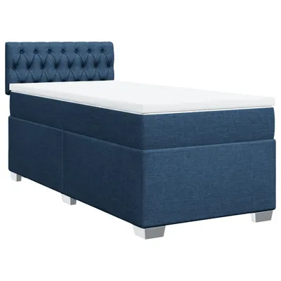 Produktbild von Boxspringbett mit Matratze Blau 90x200 cm Stoff