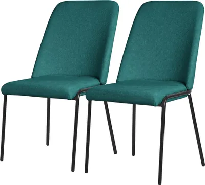 Produktbild von ML-Design Esszimmerstühle 2er Set Petrol Küchenstühle aus Polyester mit Metallbeinen Wohnzimmerstühl mit Rückenlehne Polsterstühle für Esszimmer Küche