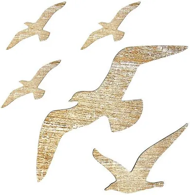 Immagine prodotto di Set di decorazioni da parete in legno Meeuwens, 5 pezzi