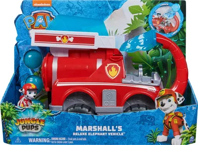 Produktbild von Paw Patrol Jungle Pups - Großes Elefanten-Fahrzeug mit Wasser-Abwurf und Marshall-Figur