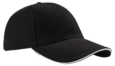 Image de Atlantis Headwear - Casquette de baseball « Liberty » à visière sandwich LT1130 (taille unique) (noir)