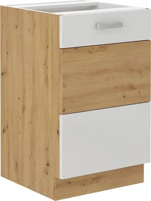 Image de Meuble pour évier inférieur ADARA – largeur 50 cm, blanc / chêne artisan