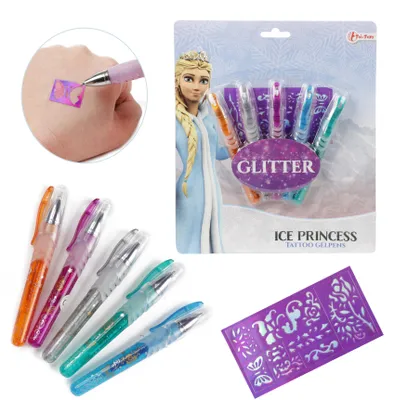 Produktbild von Toi-Toys 45650A - ICE PRINCESS 5 Tattoo Gelstifte Gelpens Glitzerstifte glitter