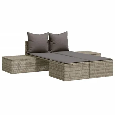 Produktbild von VidaXL 368391, Lounge, Gepolsterter Sitz, Polyrattan, Stahl, Grau, 110 kg, 1040 mm