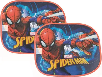Produktbild von Sonnenschutz Spiderman 2er Set Kinder Sonnenrollo Auto Kindersonnenschutz