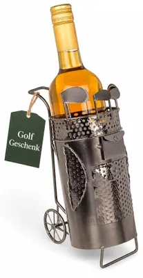 Weinflaschenhalter Golftas aus Metall für 1 Flasche 13x10x25 cm