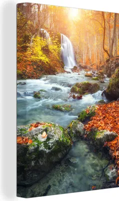Obrázek produktu pro OneMillionCanvasses® - Obraz na plátně - 90x140 cm, Příroda - Slunce - Podzim, Nástěnná umělecká dekorace - Fotografie na plátně - Obraz na dřevěném rámu - Nástěnná dekorace - Ložnice