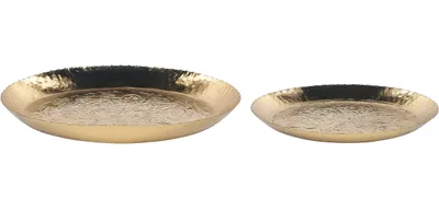 Produktbild von BELIANI Dekoschale 2er Set Gold Eisen Rund Modern Glamourös Wohnaccessoires Wohnzimmer Schlafzimmer Flur Eingangsbereich Deko Wohnzubehör