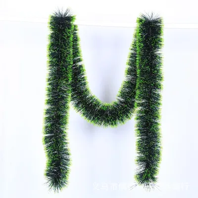 Lametta-Set, grün, 7 cm x 2 m, 5 Stück für Weihnachtsbaum