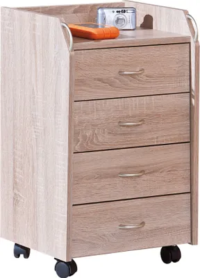 Produktbild von Noha Kommode Rollcontainer, 4 Schubladen, Sonoma Eiche Nachbildung.