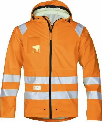 Produktbild von Snickers Workwear 8233 High-Vis PolyurethanRegenjacke, Klasse 3-signalorange 5500-L