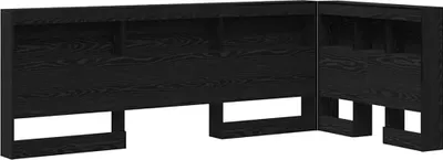 Image de vidaXL Tête de lit de rangement Noir Aspect chêne Matériau dérivé du bois