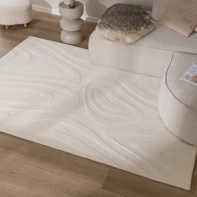 Produktbild von Volero - Teppich Wohnzimmer - Charm Shapes Weiß - 200x290 cm - Wohnzimmer, Schlafzimmer - Modern, Skandinavisch
