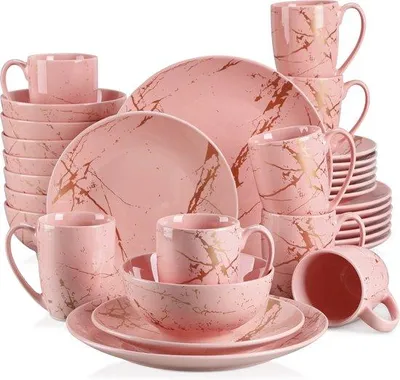 Produktbild von Porzellan Servierset Rosa 32tlg spülmaschinenfest