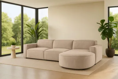 Produktbild von Kaiser Möbel Ecksofa Cursal Round L-Form, Stoff Salvador, Beige, Rechts