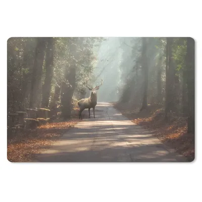 Produktbild von MuchoWow® Mauspad Mousepad Hirsche - Wald - Sonnenstrahlen 27x18 cm - Mousepads - Maus Mat - Pad - Mausunterlage - Büroartikel - Desk Matten